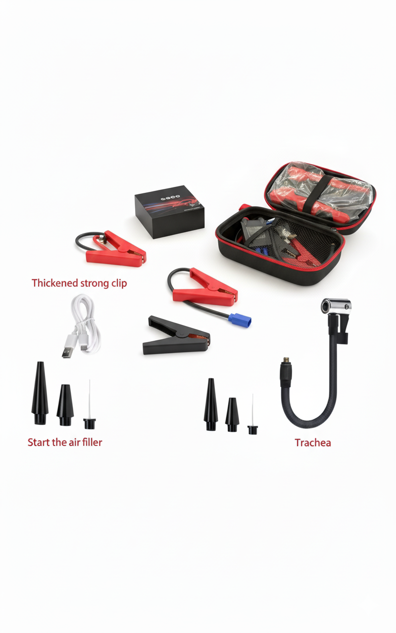 4-in-1 Car Jump Starter & Air Compressor Tyre Inflator Pump Battery Booster Kit