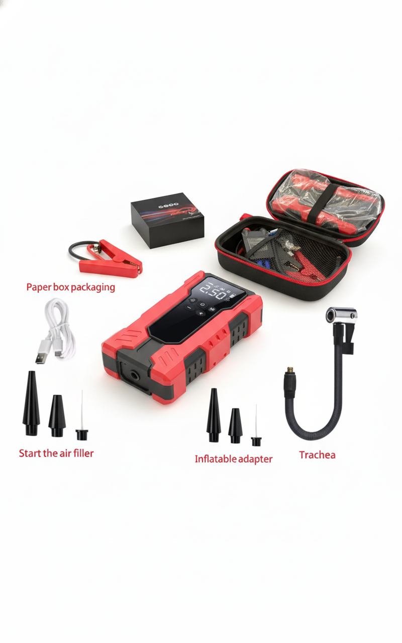 4-in-1 Car Jump Starter & Air Compressor Tyre Inflator Pump Battery Booster Kit